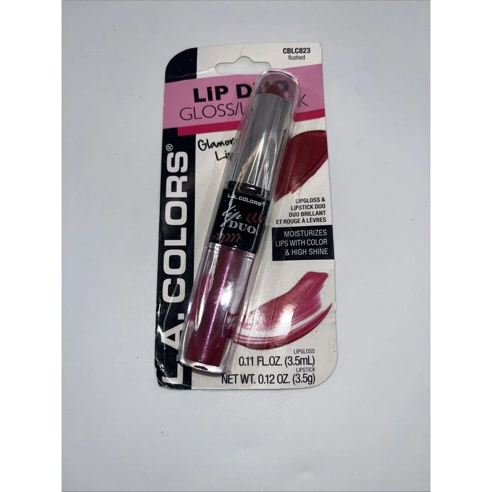 L.A. Colors Lip Duo Lip Gloss & Lipstick, Moisturize & Shine-Flushed